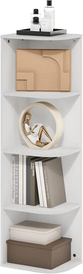 Furinno Pasir 4-Tier Corner Open Shelf Bookcase - Space-Saving Corner