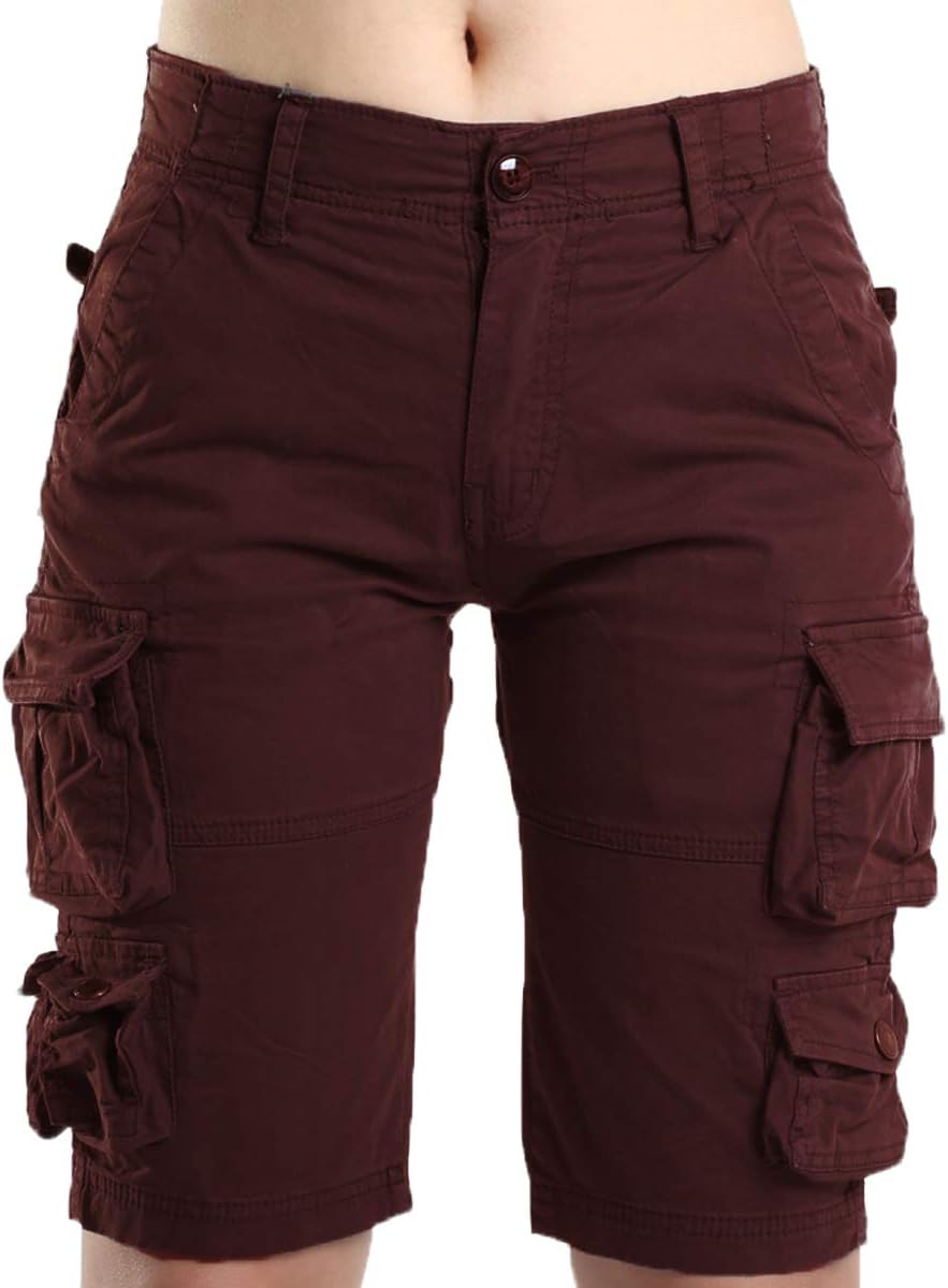 FOURSTEEDS Women's Cotton Cargo Shorts for Outdoor Activities