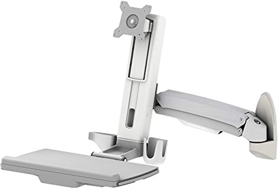 Wall Mounted Work Station with Foldable Keyboard Tray for Space Saving