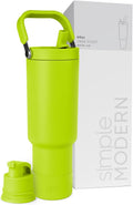 40oz Flip Straw Tumbler with Handle - Green Apple Simple