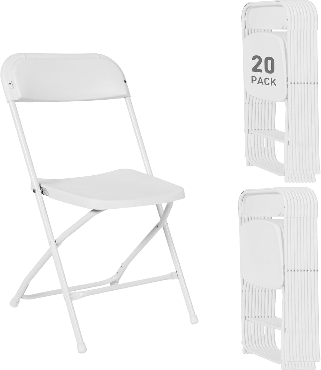 20-Pack Heavy-Duty Folding Chairs: Durable & Portable