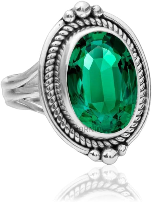 925 Sterling Silver Ring with Natural Gemstone for Women