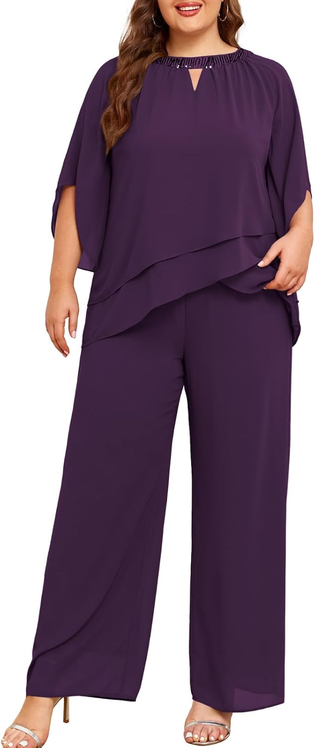 Plus Size Mother of Bride Pant Suits for Formal Occasions