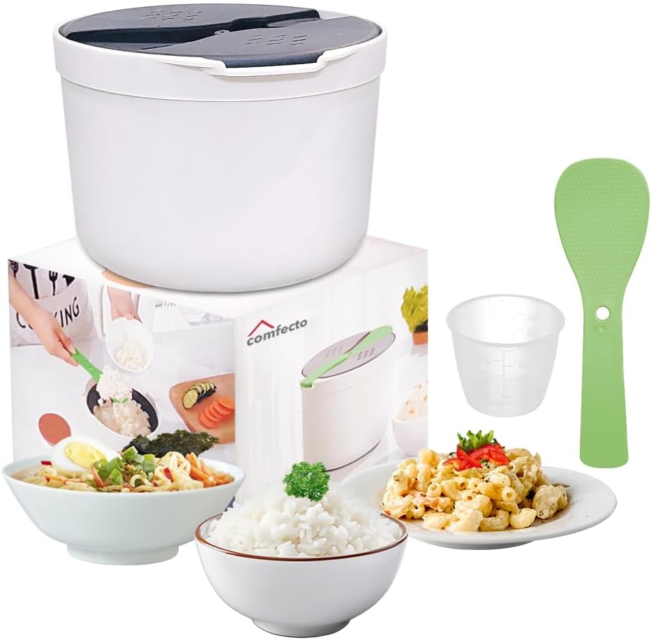 8-Cup Microwave Rice Cooker Set - Easy-Clean, Easy-Use by Comfecto