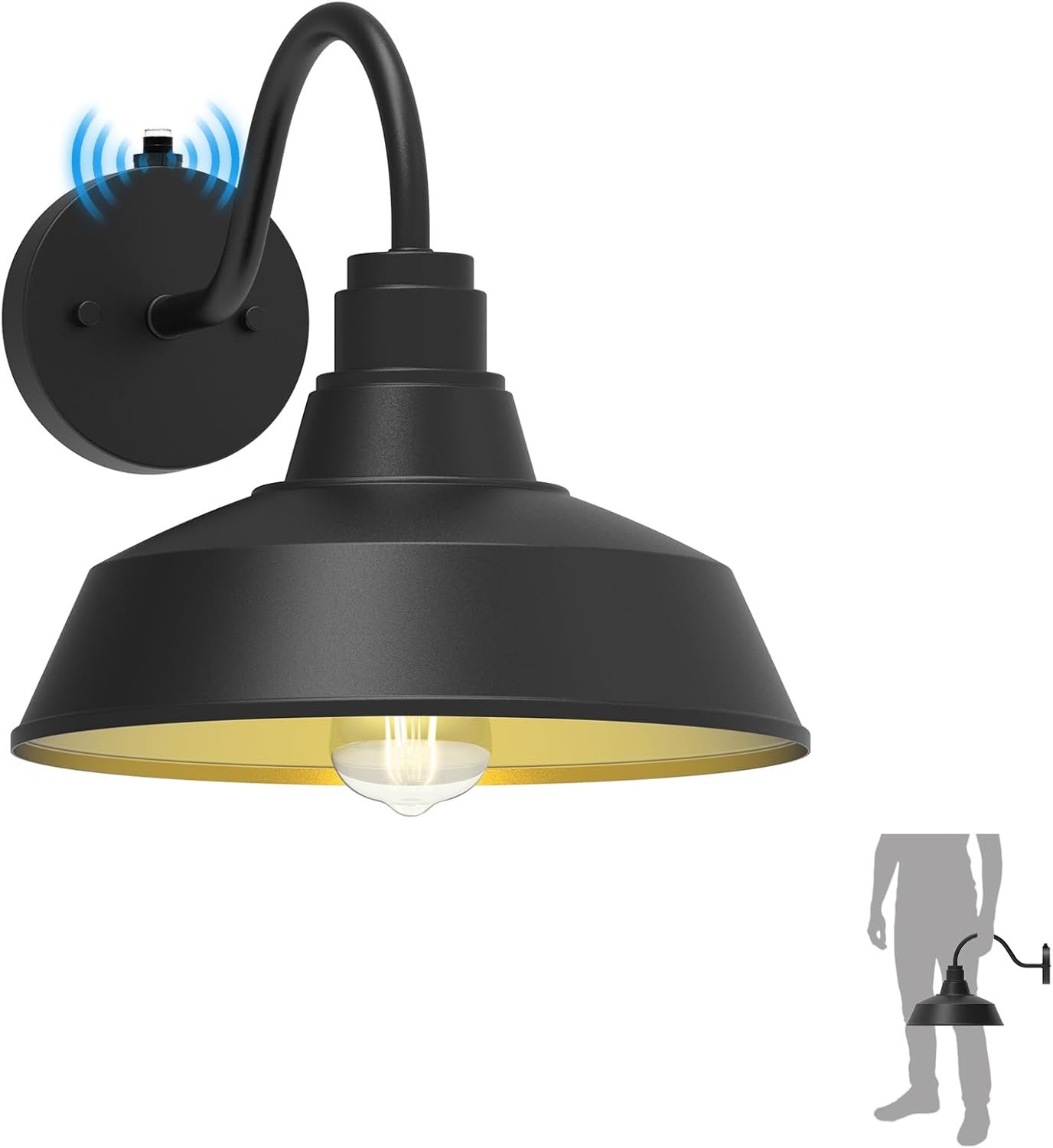 12.4 in Dome Gooseneck Barn Light for Outdoor Use and Style