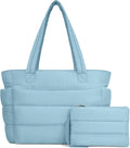 TOPDesign Puffer Tote Bag for Women - Lightweight Quilted Work Tote as
