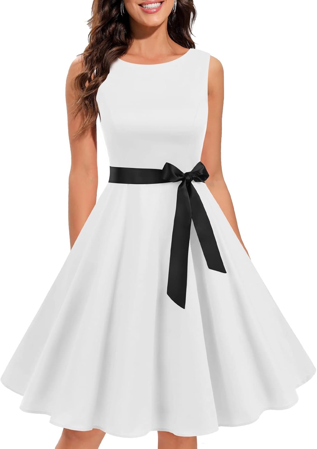 Vintage 1950s Retro Rockabilly Sleeveless Cocktail Dress