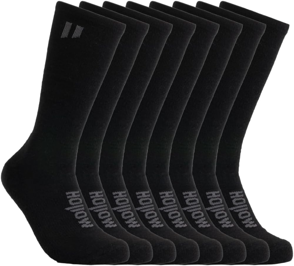 HOLLOW Alpaca Crew Socks for Men and Women - Moisture Wicking