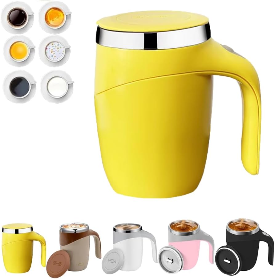 Automatic Self-Stirring Coffee Mug - Yellow
