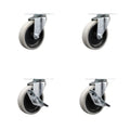 7734L2 Rubbermaid Mobile Work Center Replacement Caster Set - Quiet