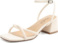 Women's Strappy Chunky Heels Dressy Open Square Toe - Comfortable 2in