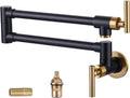 Pot Filler Faucet Black Gold Wall Mount Pot Filler - Solid Brass