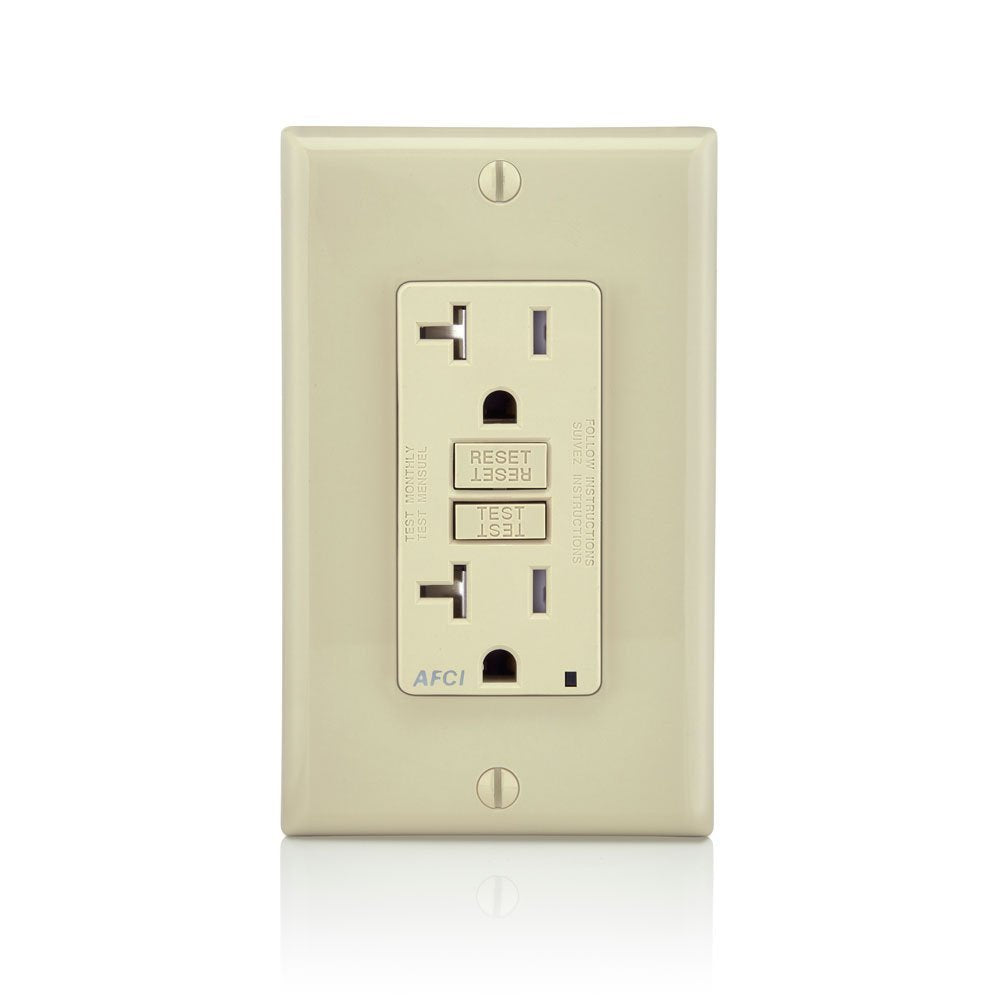 Leviton AFCI Outlet 20 Amp Self Test Tamper-Resistant Safety