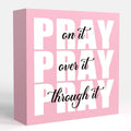 Pink Office Desk Accessories Decor Sign - Inspirational Christian