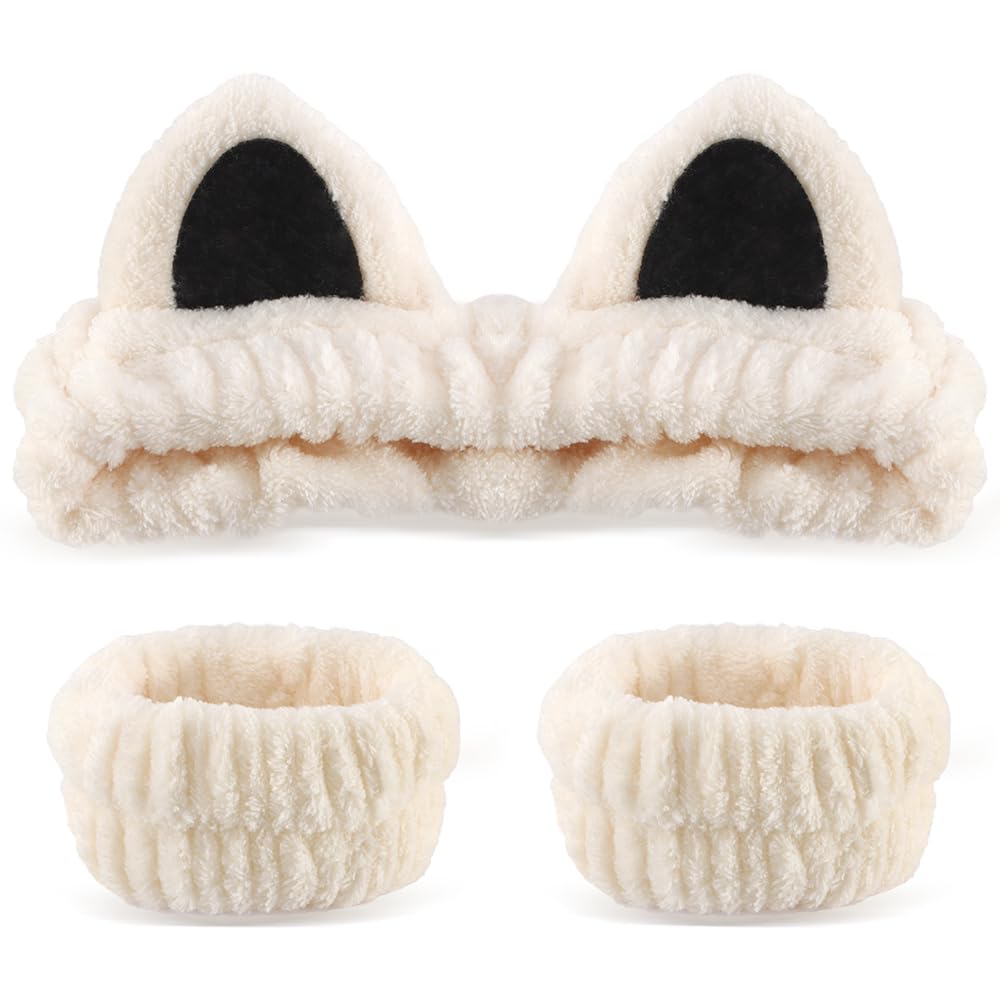 FASOTY Cat Ears Spa Set - Soft Skincare Headbands