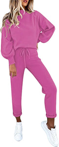 Fixmatti Women's 2 Piece Outfits Long Sleeve Pullover Sweatshirt wear