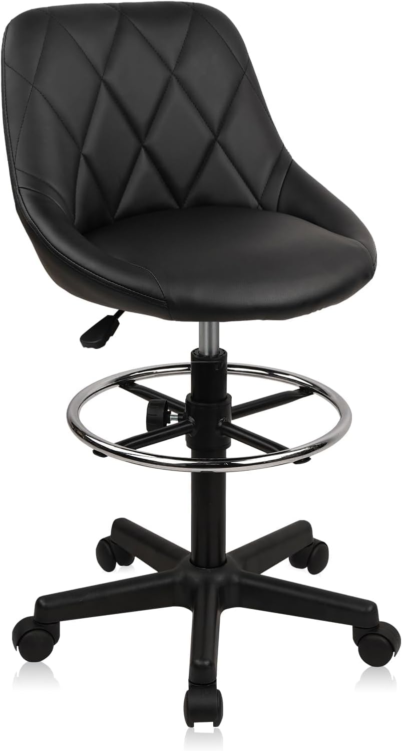 Ergonomic Drafting Chair with Back and Adjustable Height Features
