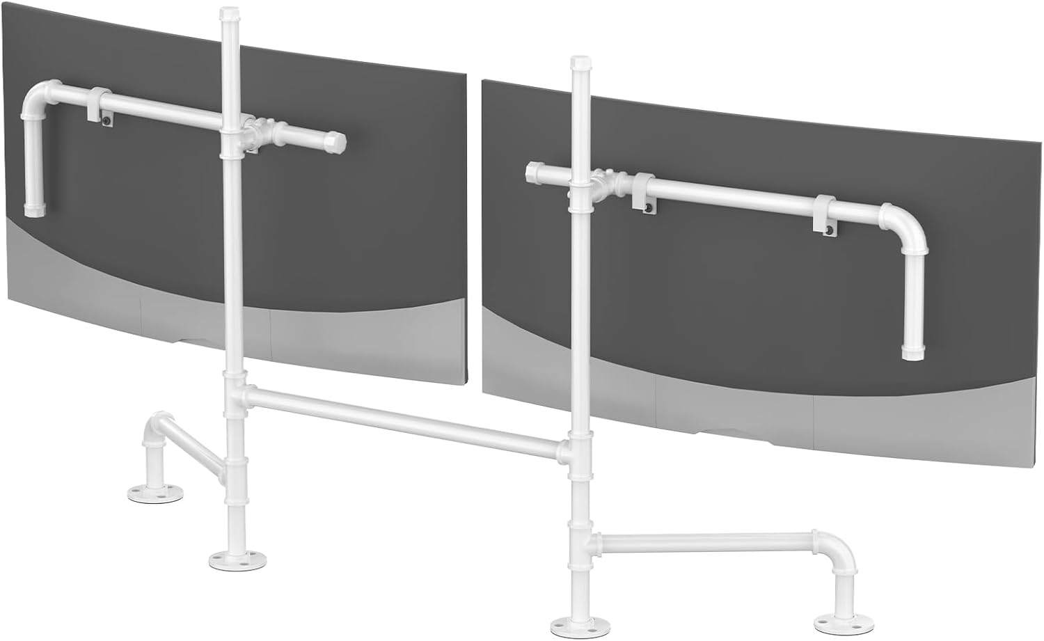 NOVIMANGO Dual Monitor Stand - Ergonomic 2 Screen Desk Mount