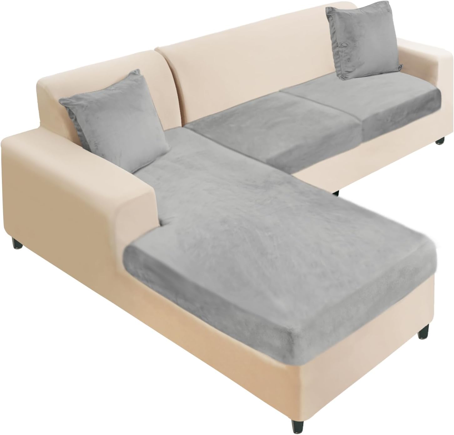 NAISI Sectional Couch Cover for L Shape Soft Stretch Sofa