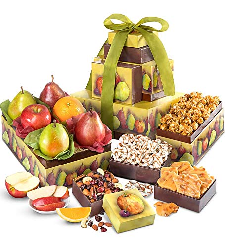 GreatFoods Premium Fresh Fruit and Snacks Gift Basket Delight