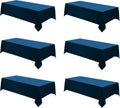 Rectangle Tablecloths 90x132 in 6 Pack Navy Blue - Washable Linen Look