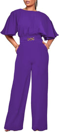Elegant Jumpsuit for Women Plus Size Wide Leg Pant Suit (Style 5193)