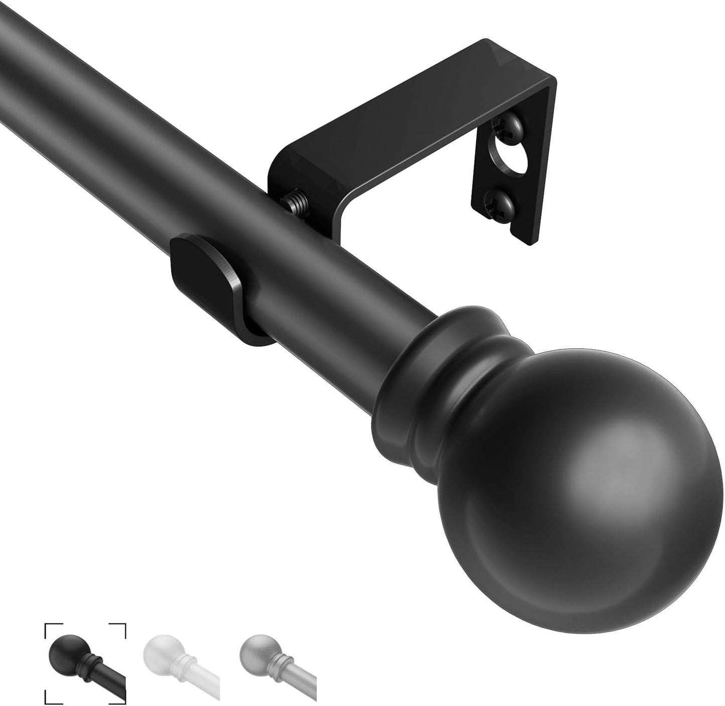 Adjustable Black Curtain Rod 31-46 for Any Room by Brunttype