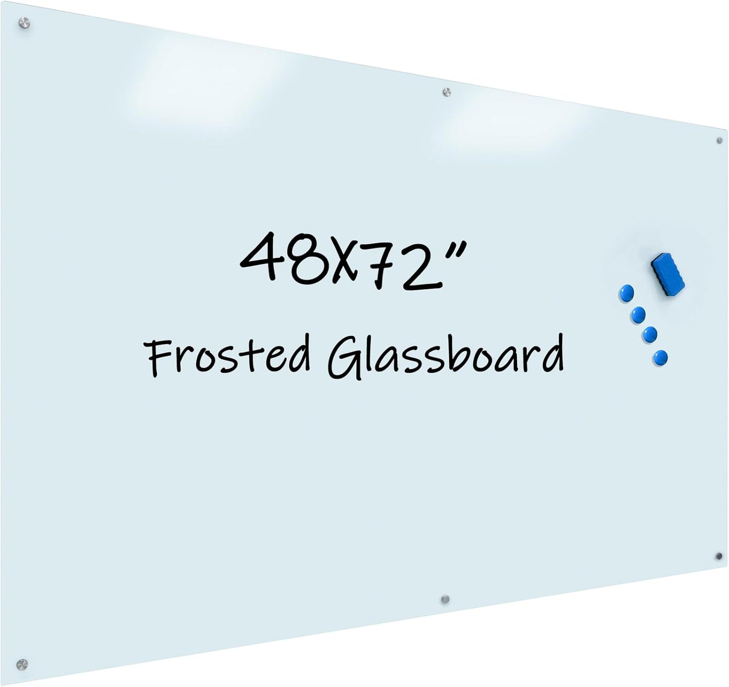 Magnetic Frosted Glass Whiteboard - Stylish 48x72 Dry Erase Board