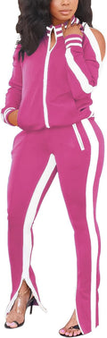 Women 2-Piece Active Sweatsuit Set - Comfortable Cotton Blend