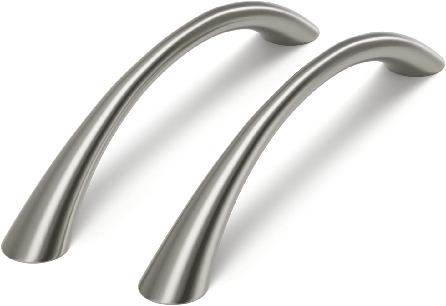 Curved Cabinet Handles in Brushed Nickel - 25 Pack of 5 Inch Pulls