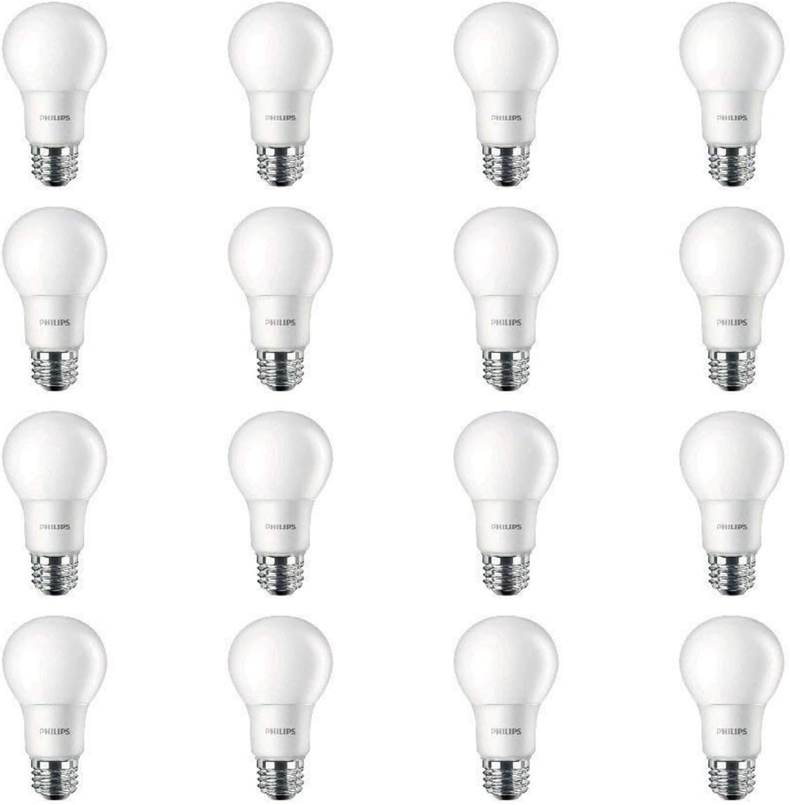 Philips LED Frosted A19 Light Bulb, 800 Lumen Daylight 16-Pack