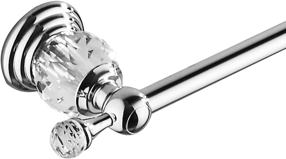 WINCASE Chrome Towel Bar 24 Inch with Adjustable Crystal Design