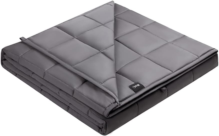 ZonLi Cooling Weighted Blanket for Adults - 15lbs, Grey