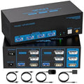 8K@60Hz HDMI Displayport KVM Switch 3 Monitors - Dual-Computer