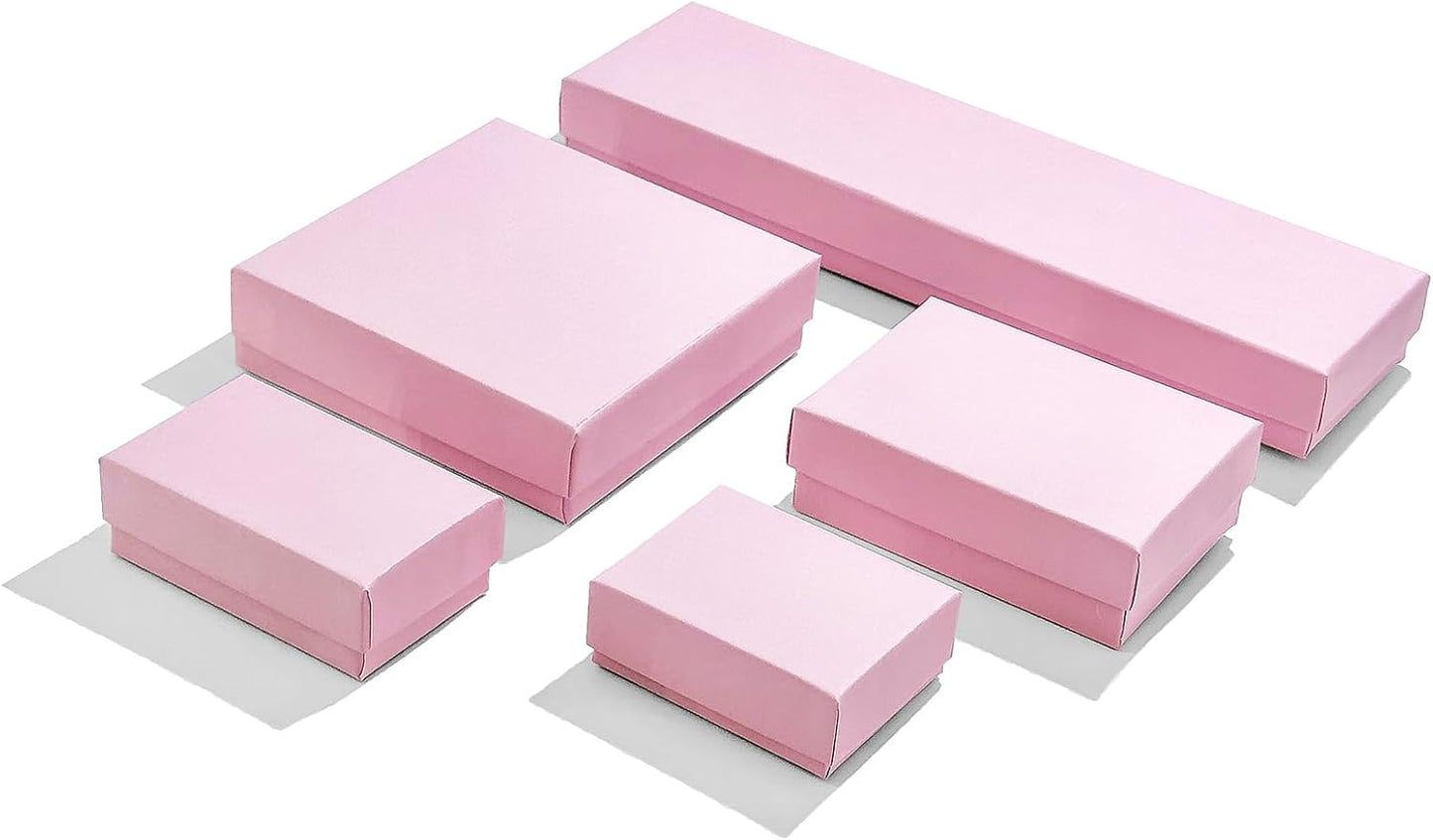 100-Pack Cotton Filled Cardboard Jewelry Boxes for Gifting