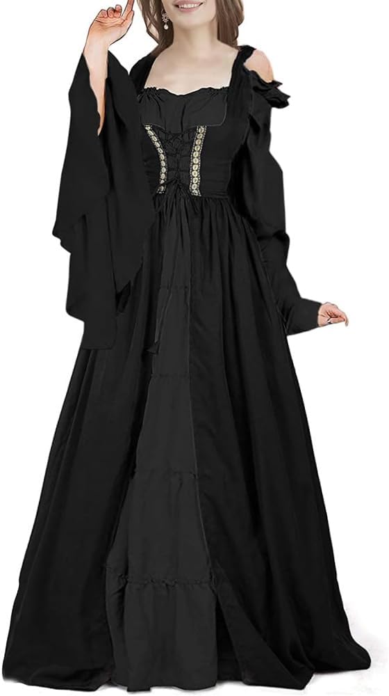 Abaowedding Womens's Medieval Renaissance Costume Cosplay Dress