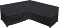Midnight Black V-Shaped 90 x 90 in Sectional Sofa Cover - Waterproof