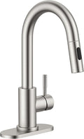 Bar Sink Faucet with Pull Down Sprayer - Compact High-Arch Utility