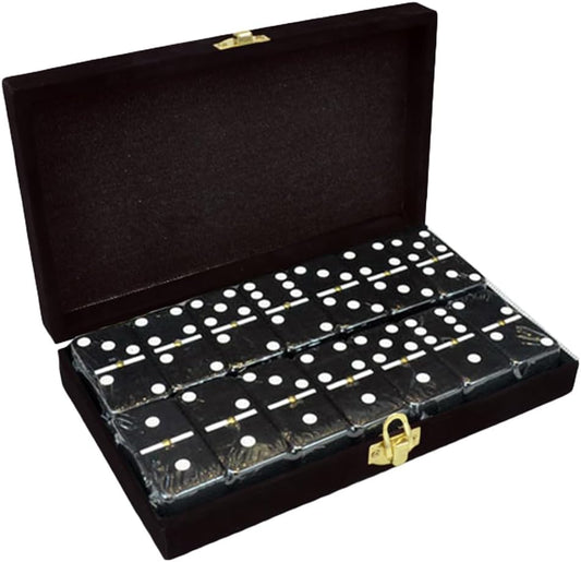 Marion Domino Double 6 Black Jumbo Tournament Professional Set