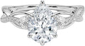 1-3 CT Moissanite Engagement Ring - Colorless Pear Centerpiece