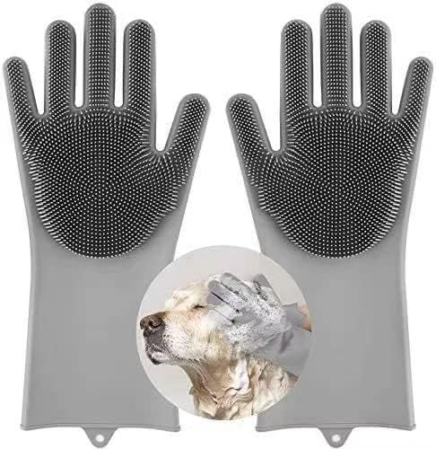 Sene Silicone Pet Grooming Gloves: Hair Removal & Bathing Tool