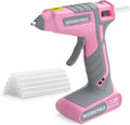 WORKPRO Pink Cordless Hot Melt Glue Gun - Fast Heat, Rechargeable
