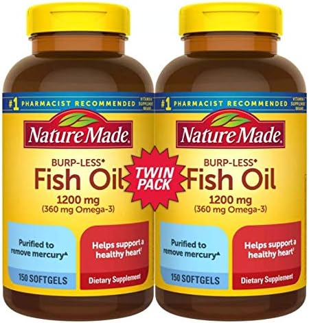 Fish Oil Burp-Less 1200mg with 360mg Omega 3 for Health