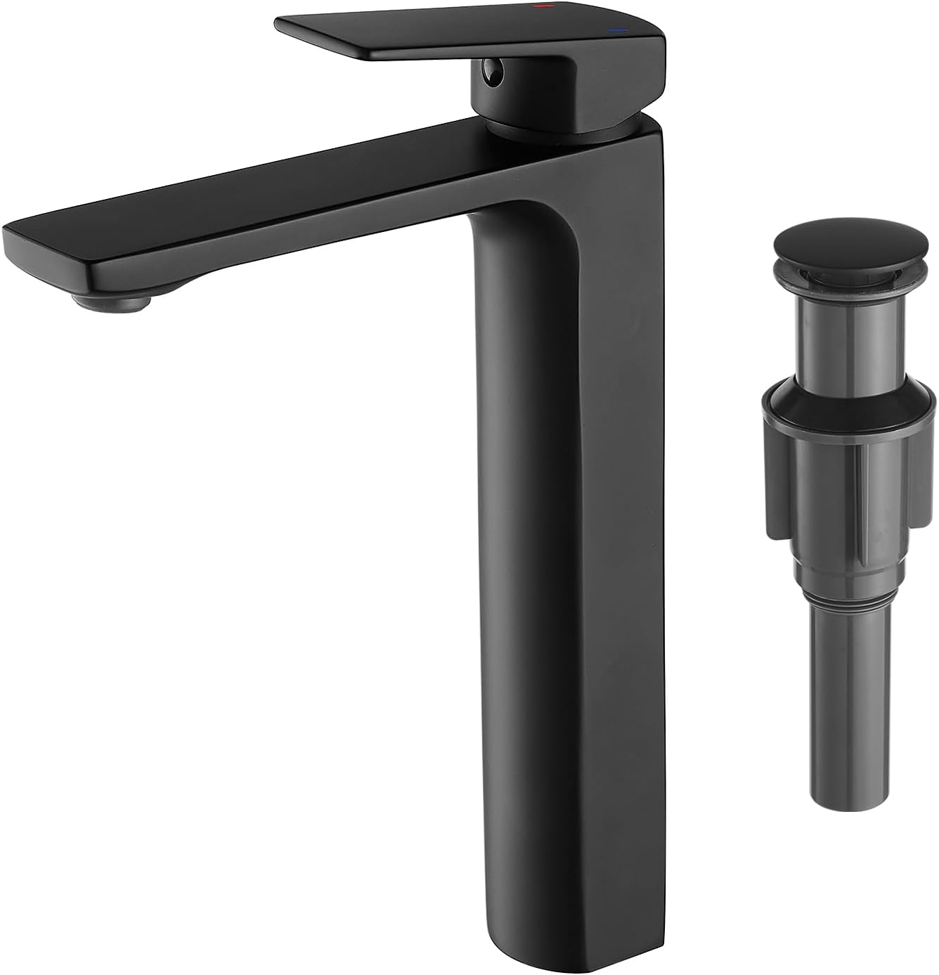 Vessel Sink Faucet Matte Black Tall Bathroom Faucet for Vanity