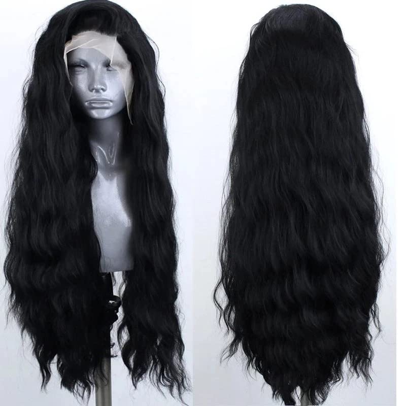 Long Black Wavy Wig for Women - Heat Resistant Synthetic Hair