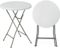 VINGLI 32in Plastic Folding Round Bar Height Table - Portable High Top