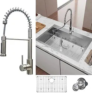 33 Inch Kitchen Sink with Faucet Combo for Modern Kitchens
