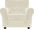 Velvet Chair Slipcover with Arm 2 Piece Stretch Cover - Soft