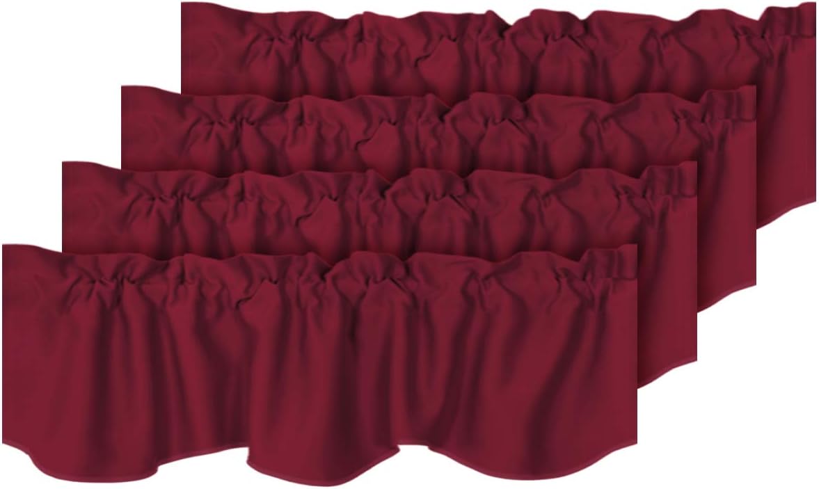 H.VERSAILTEX Blackout Red Christmas Curtain Valances 52in x 18in