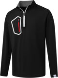 Quarter Zip Pullover Men Moisture Wicking Fleece Lined - Golf Ready
